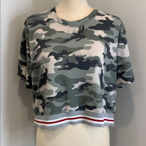 Vintage Havana Camo Cropped Shirt Size Large - Picture 1 of 5